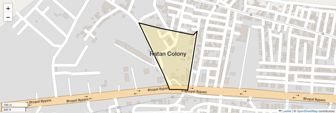 Location Map of Ratan Colony, Bhopal