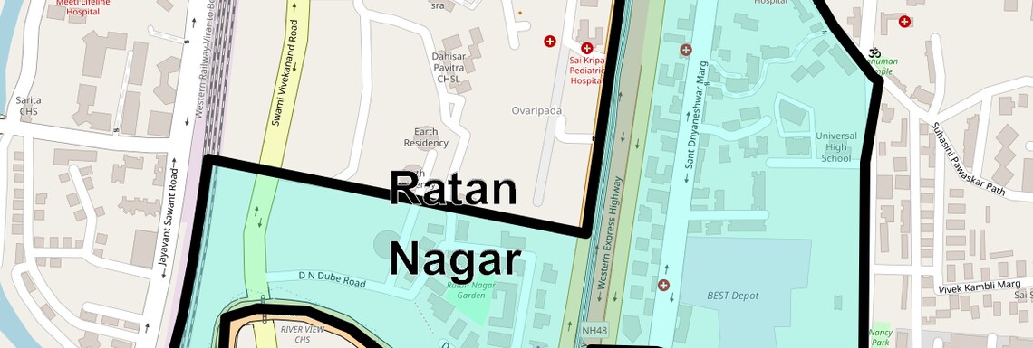 Location Map of Ratan Nagar, Mumbai