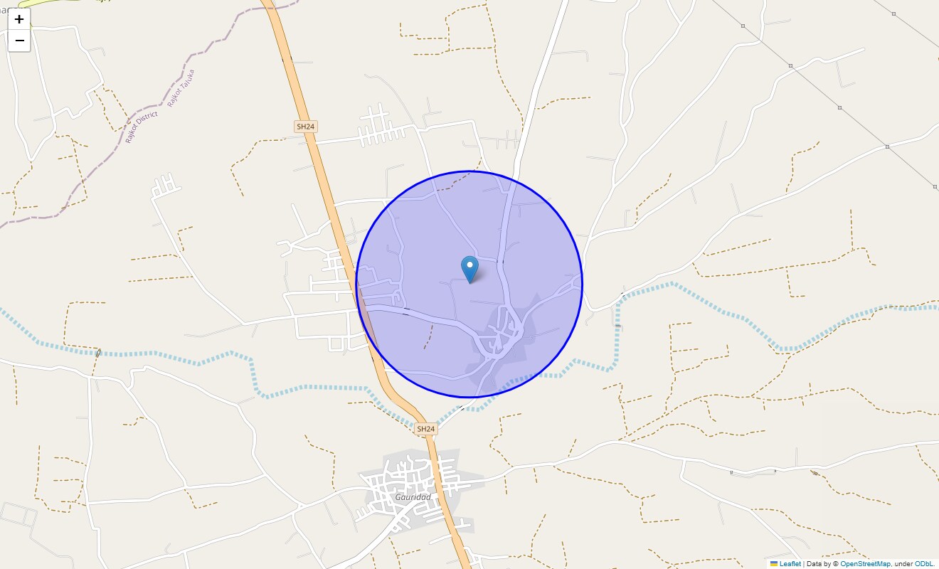 Location Map of Ratanpar, Rajkot