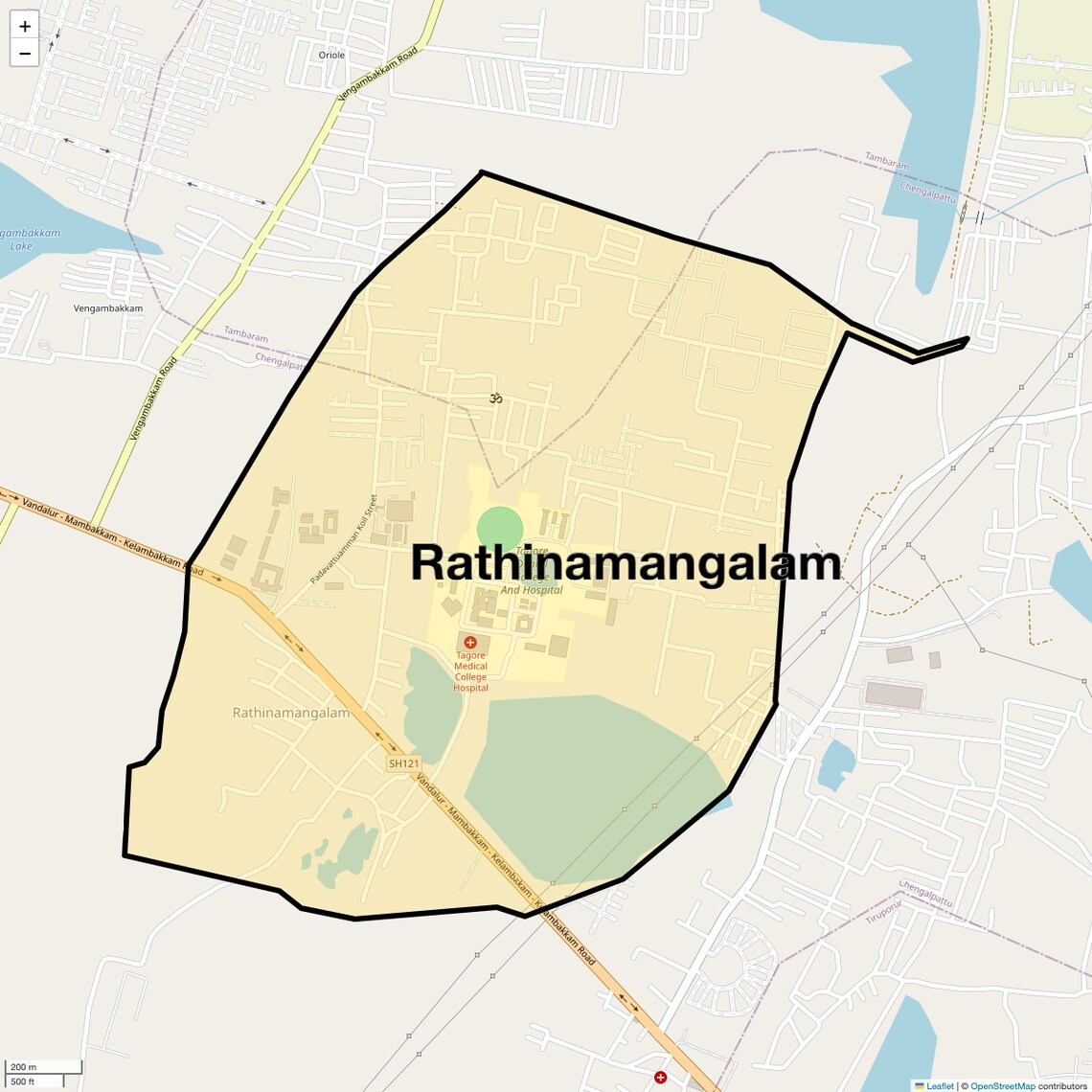 Location Map of Rathinamangalam, Chennai