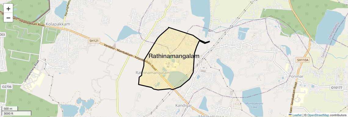 Location Map of Rathinamangalam, Chennai