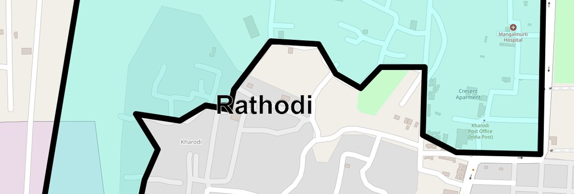 Location Map of Rathodi, Mumbai