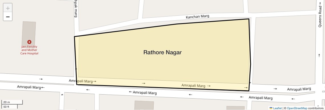 Location Map of Rathore Nagar, Jaipur
