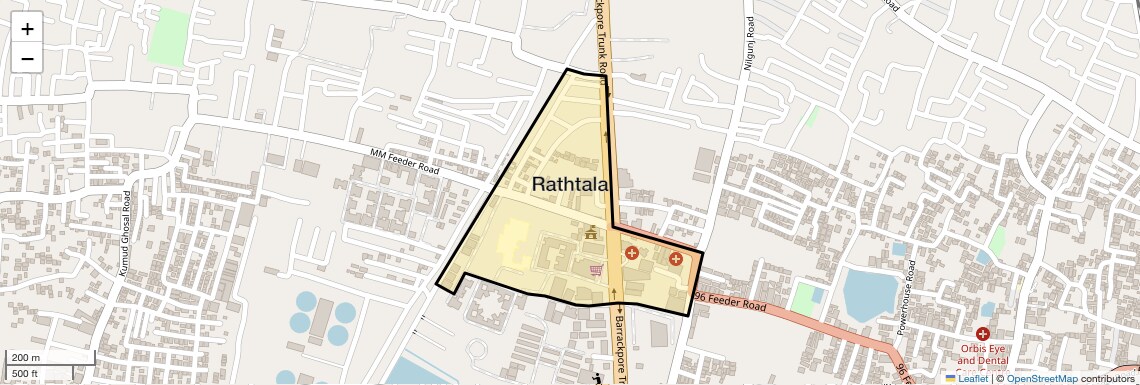 Location Map of Rathtala, Kolkata