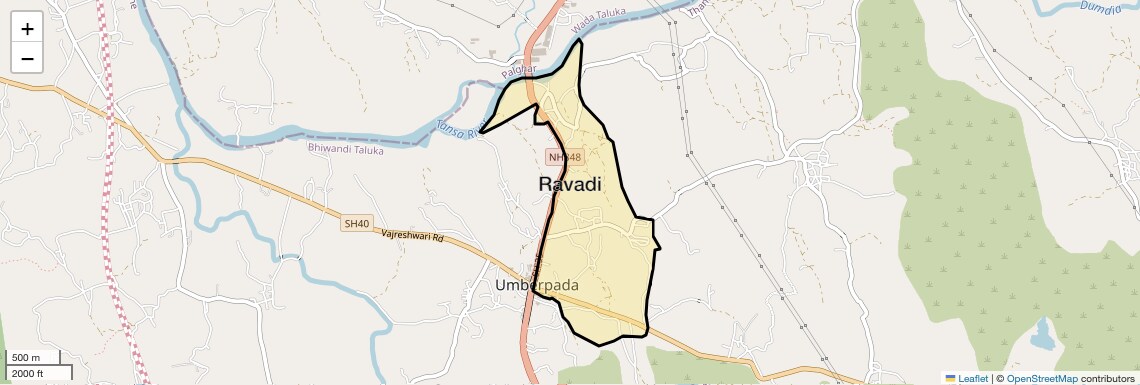 Location Map of Ravadi, Thane