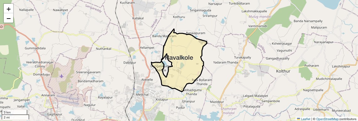 Location Map of Ravalkole, Hyderabad