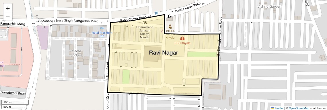 Location Map of Ravi Nagar, Delhi