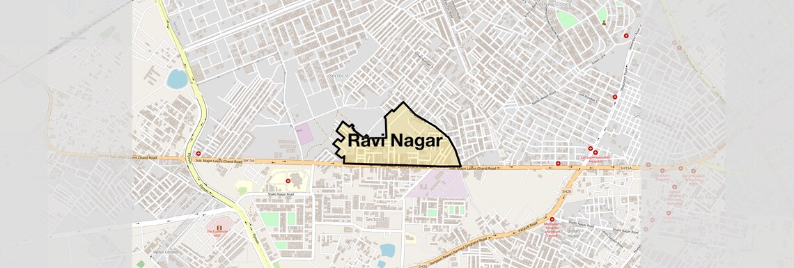 Location Map of Ravi Nagar, Gurgaon