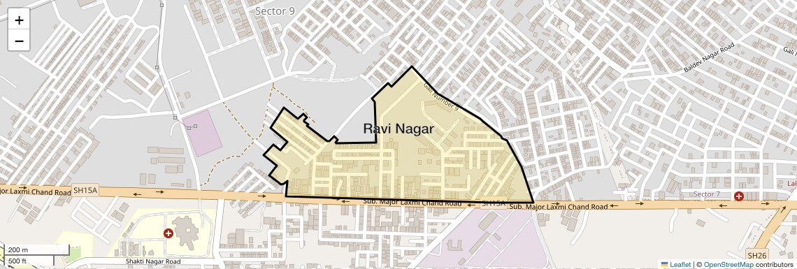 Location Map of Ravi Nagar, Gurgaon