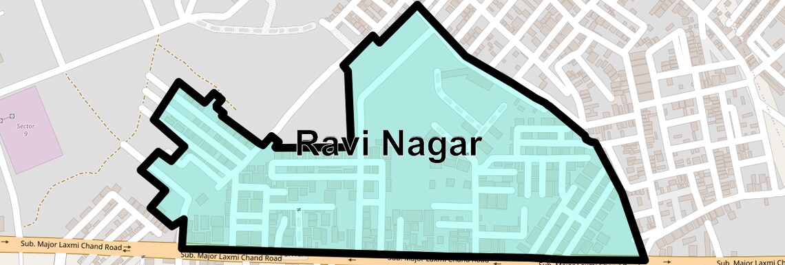Location Map of Ravi Nagar, Gurgaon