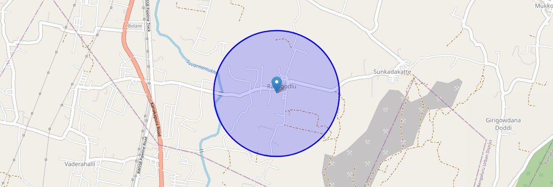 Location Map of Ravugodlu, Bangalore