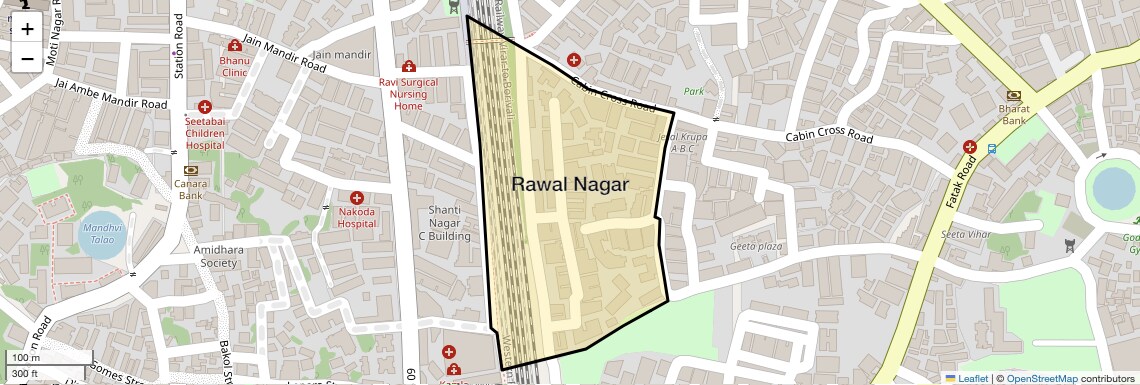 Location Map of Rawal Nagar, Thane