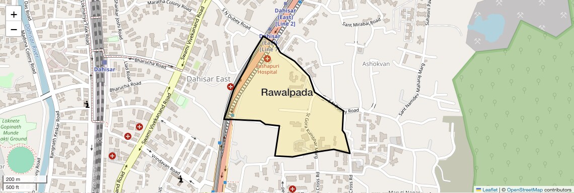 Location Map of Rawalpada, Mumbai