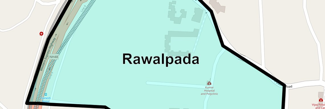 Location Map of Rawalpada, Mumbai