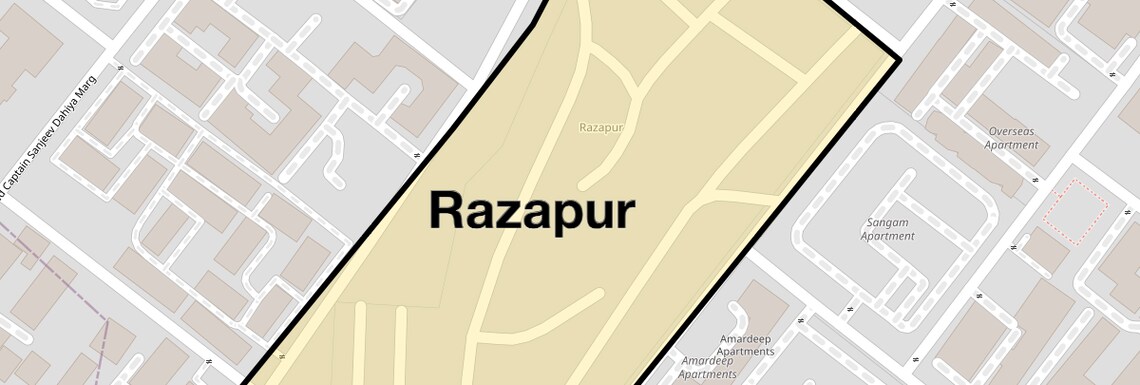 Location Map of Razapur, Delhi