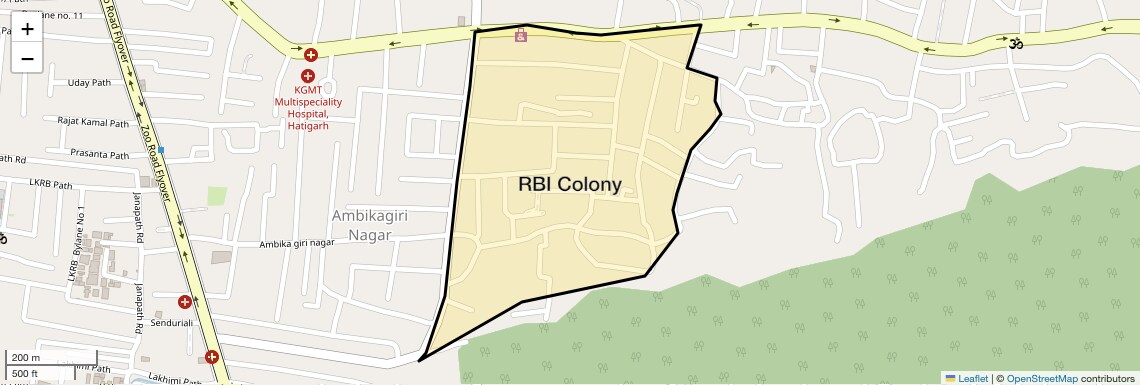 Location Map of RBI Colony, Guwahati