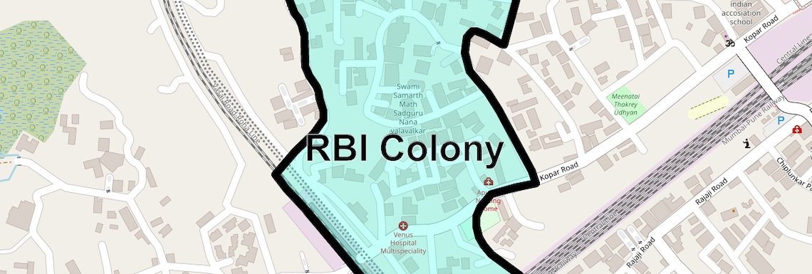 Location Map of Rbi Colony, Thane