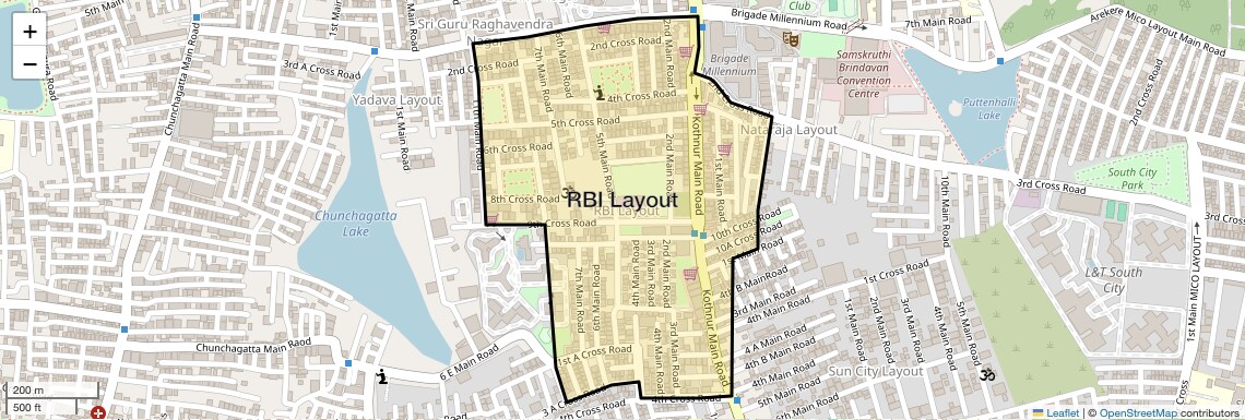 Location Map of RBI Layout, Bangalore