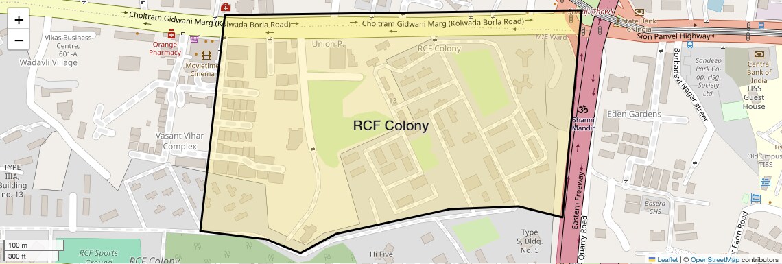 Location Map of RCF Colony, Mumbai