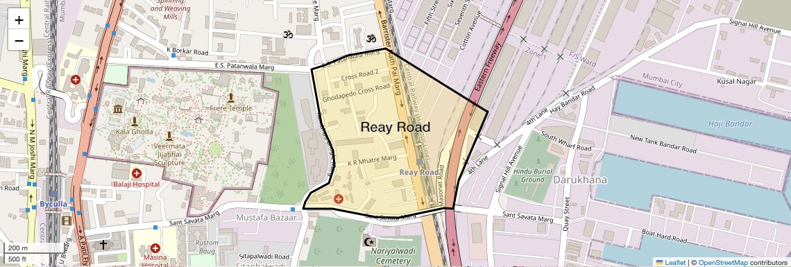 Location Map of Reay Road, Mumbai