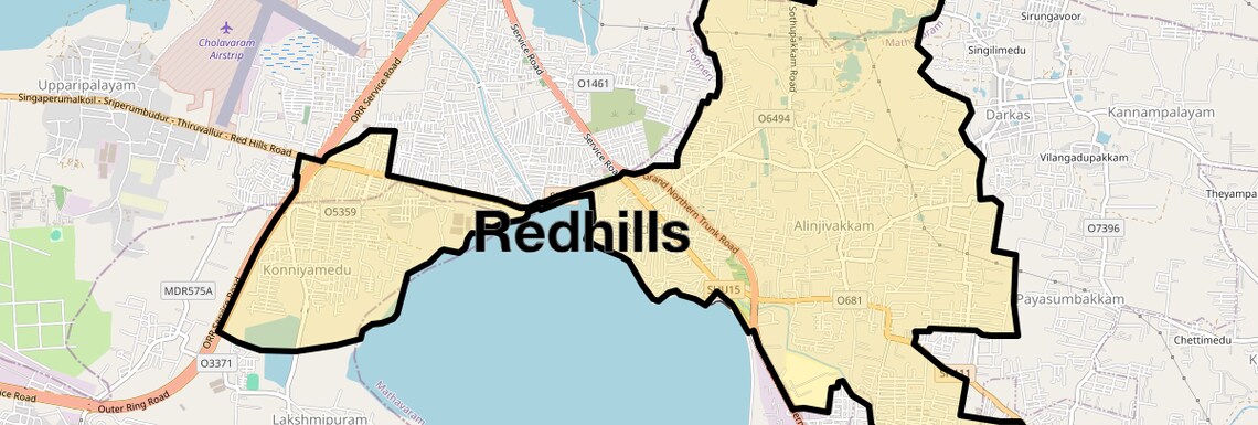 Location Map of Redhills, Chennai