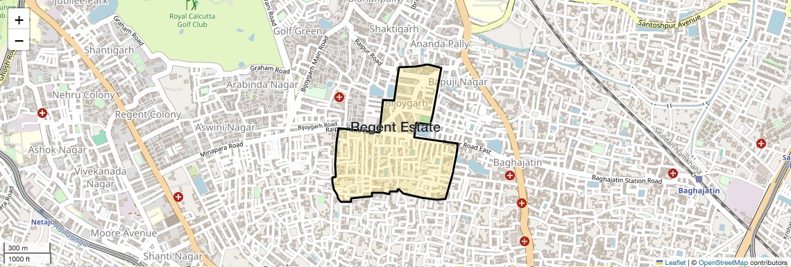 Location Map of Regent Estate, Kolkata