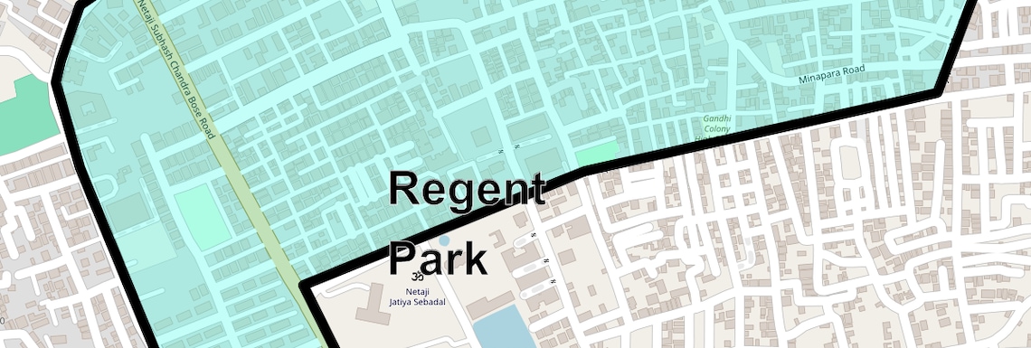 Location Map of Regent Park, Kolkata