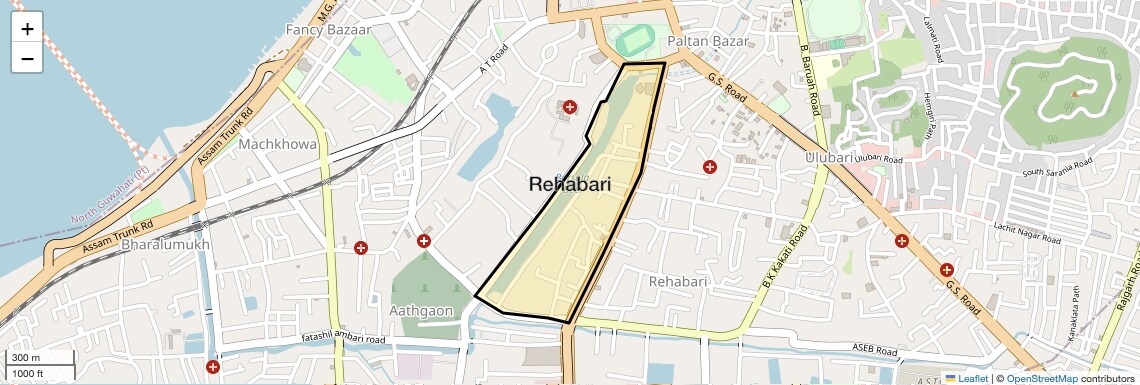 Location Map of Rehabari, Guwahati