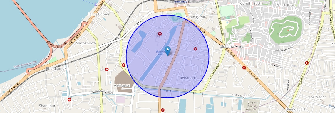Location Map of Rehabari, Guwahati