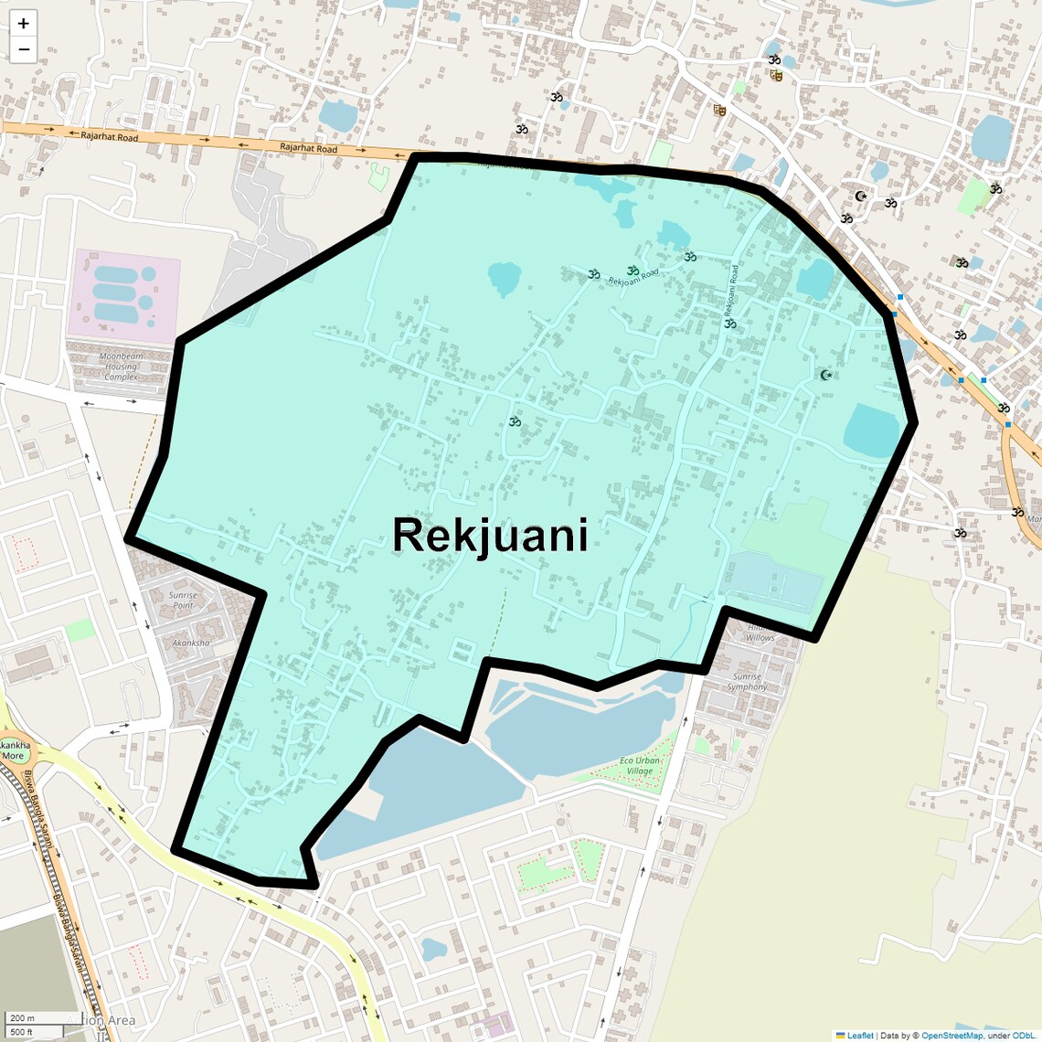 Location Map of Rekjuani, Kolkata