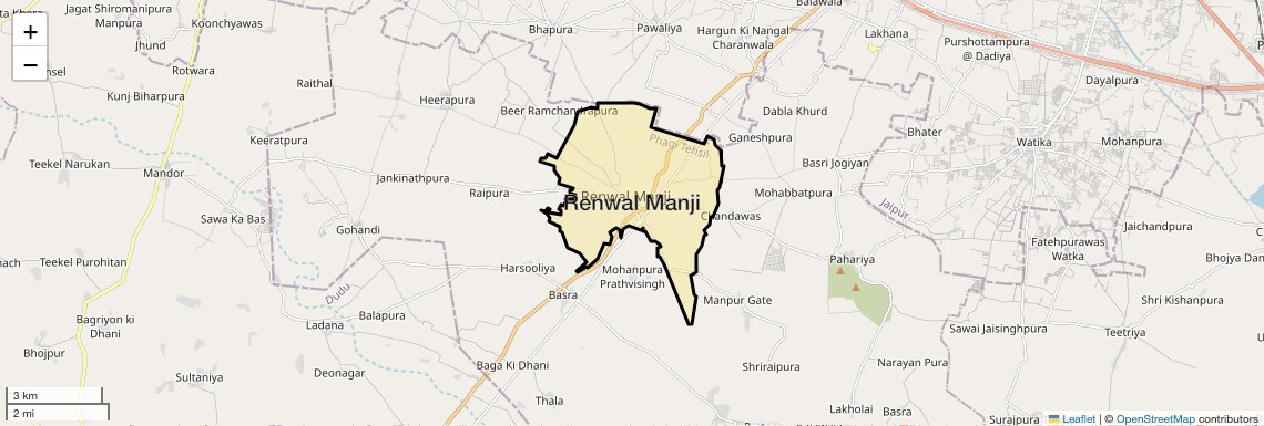 Location Map of Renwal Manji, Jaipur