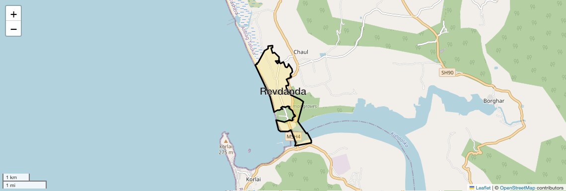 Location Map of Revdanda, Navi Mumbai