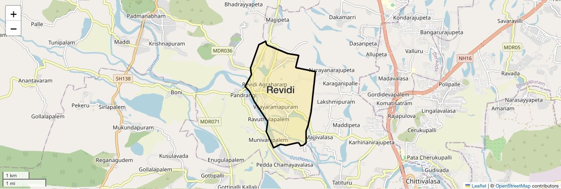 Location Map of Revidi, Vizag