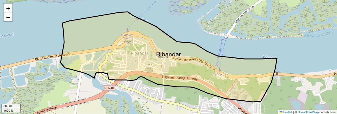 Location Map of Ribandar, Goa
