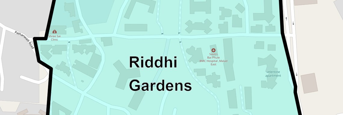 Location Map of Riddhi Gardens, Mumbai