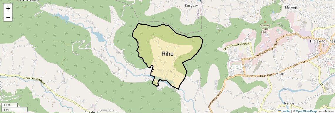 Location Map of Rihe, Pune