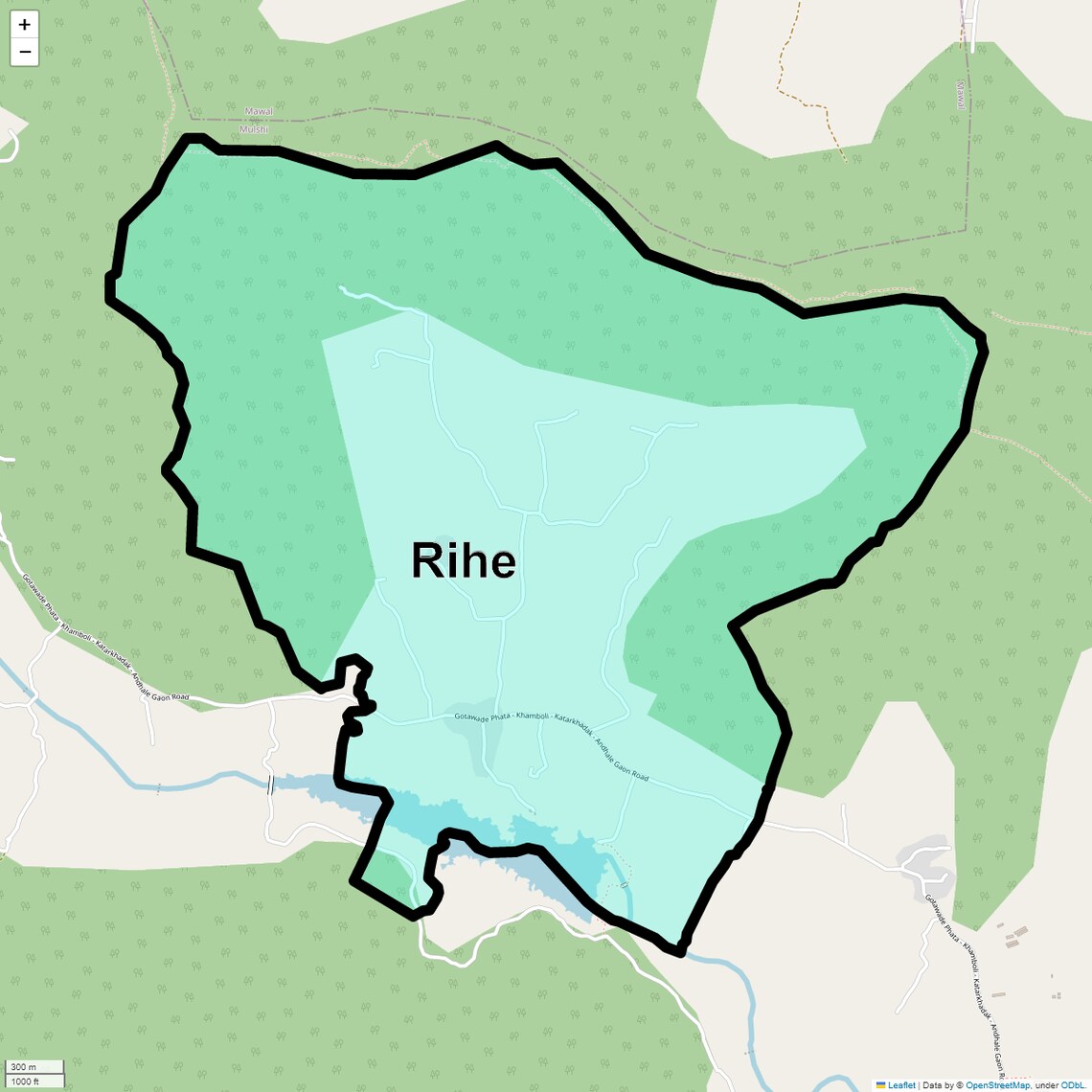 Location Map of Rihe, Pune