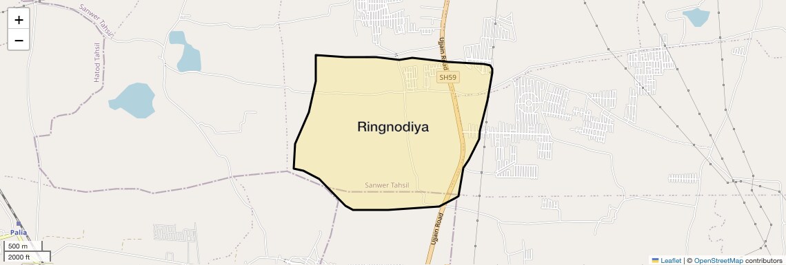 Location Map of Ringnodiya, Indore