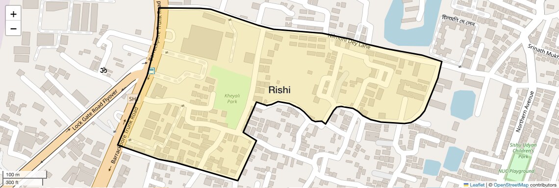 Location Map of Rishi, Kolkata