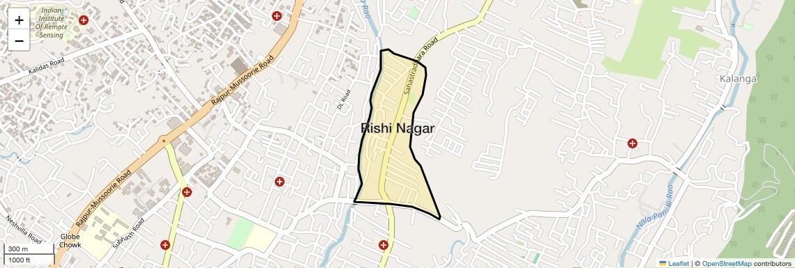 Location Map of Rishi Nagar, Dehradun