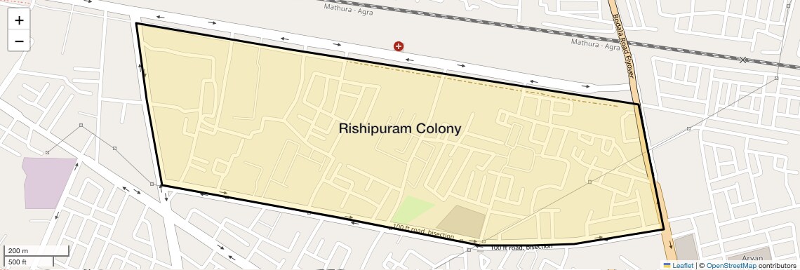 Location Map of Rishipuram Colony, Agra