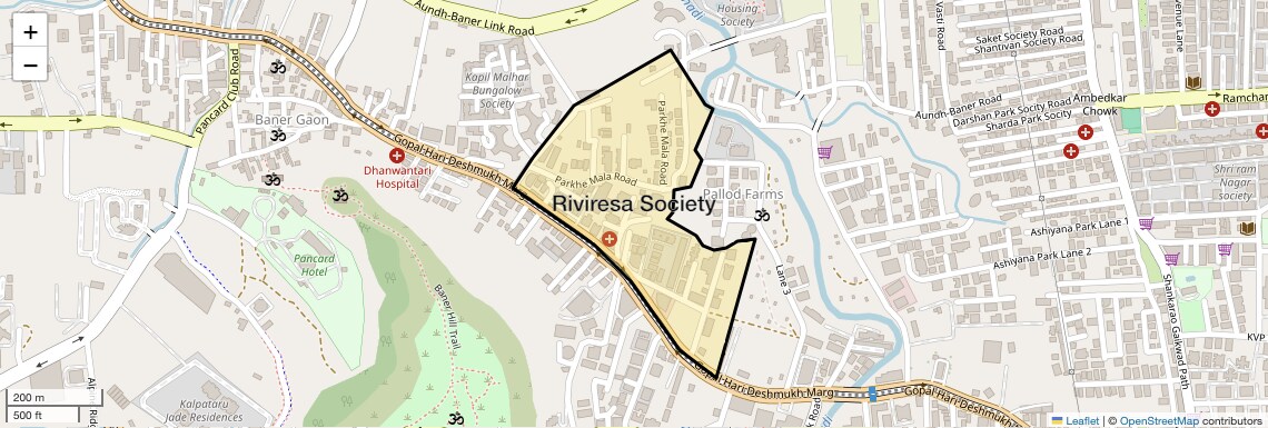 Location Map of Riviresa Society, Pune
