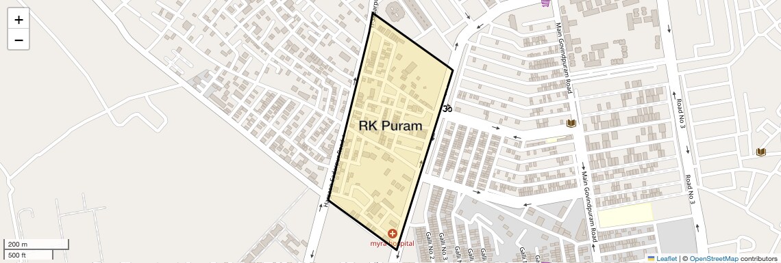 Location Map of RK Puram, Ghaziabad