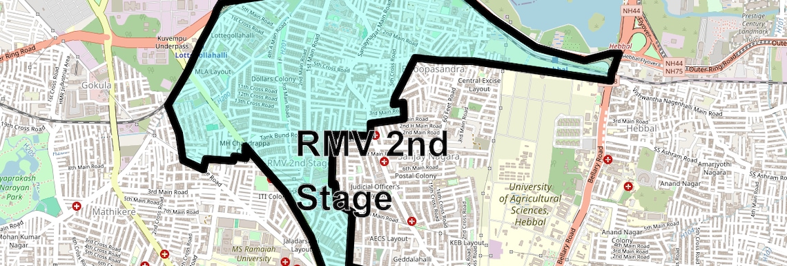 Location Map of RMV 2nd Stage, Bangalore