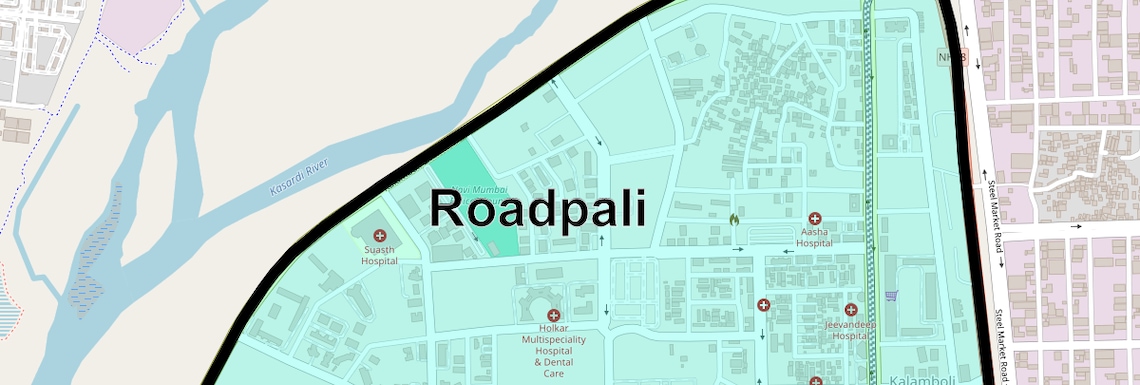 Location Map of Roadpali, Navi Mumbai