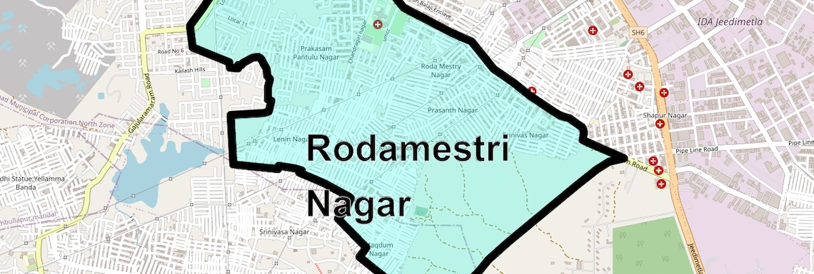 Location Map of Rodamestri Nagar, Hyderabad