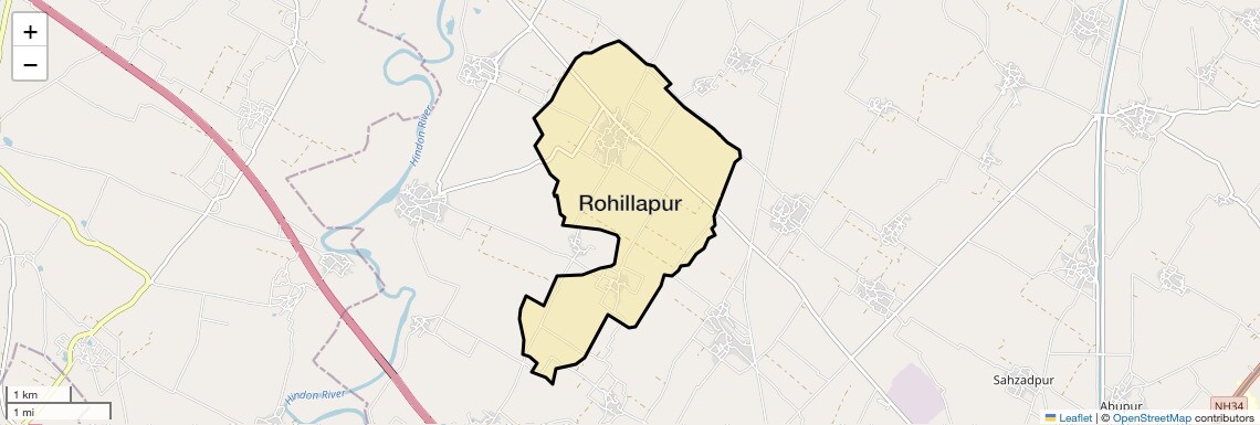 Location Map of Rohillapur, Ghaziabad