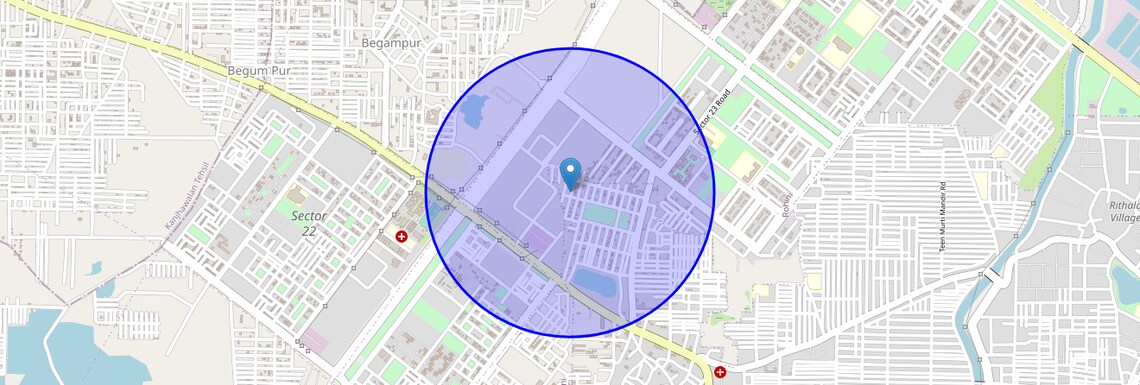 Location Map of Rohini Extension, Delhi
