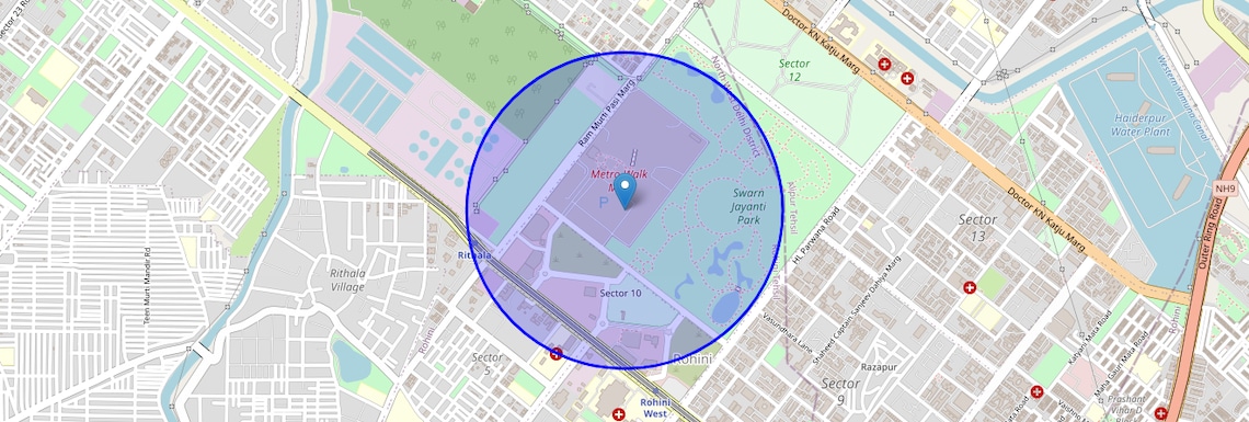 Location Map of Rohini Sector 10, Delhi