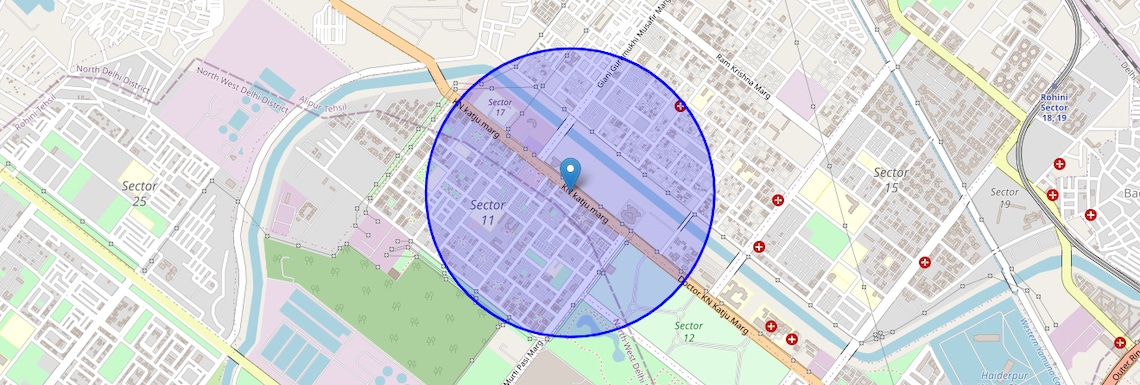 Location Map of Rohini Sector 11, Delhi